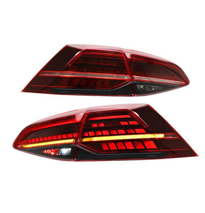 VLAND LED Sequential Red Lens Taillights - 14-19 VW Golf MK7
