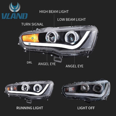 VLAND LED DRL Headlights - Mitsubishi Lancer/Evolution X