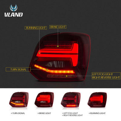 VLAND LED Tail Lights - 2011-2017 VW Polo MK5