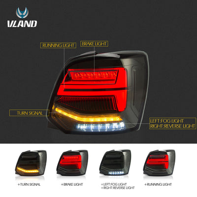 VLAND LED Tail Lights - 2011-2017 VW Polo MK5