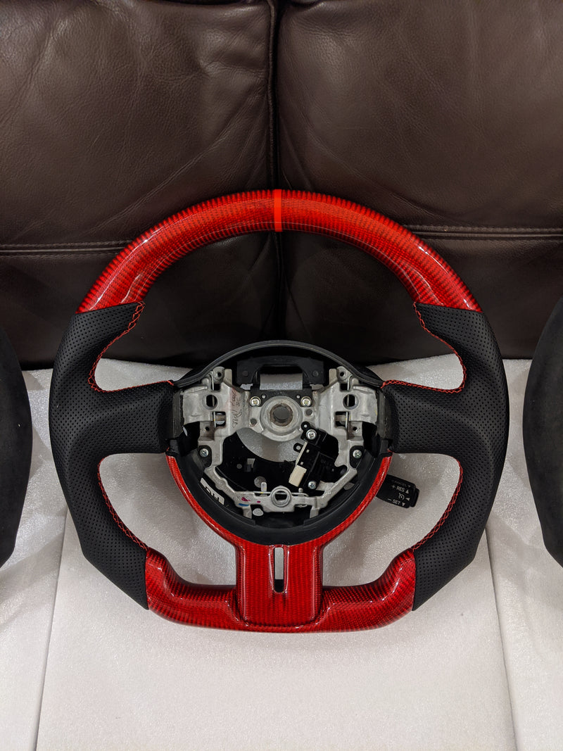 AeroSpeed Customised Red Carbon Fibre Steering Wheel - 2012-2016 Toyota 86 ZN6/Subaru BRZ ZC6