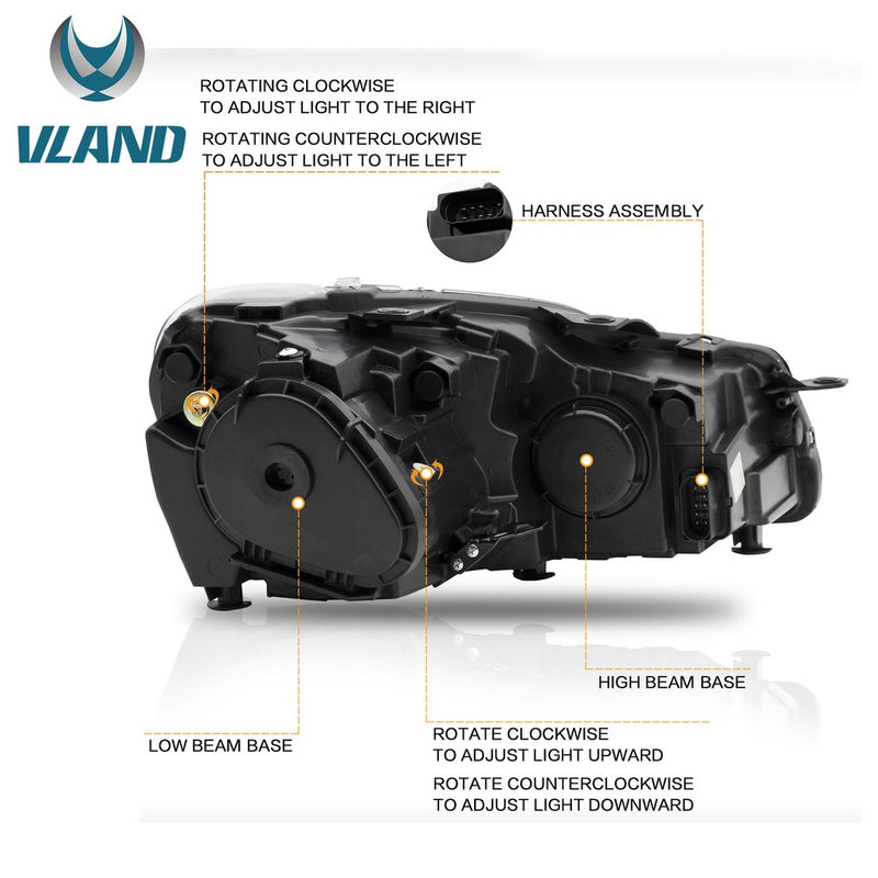 VLAND LED Headlights - 2010-2013 VW Golf MK6